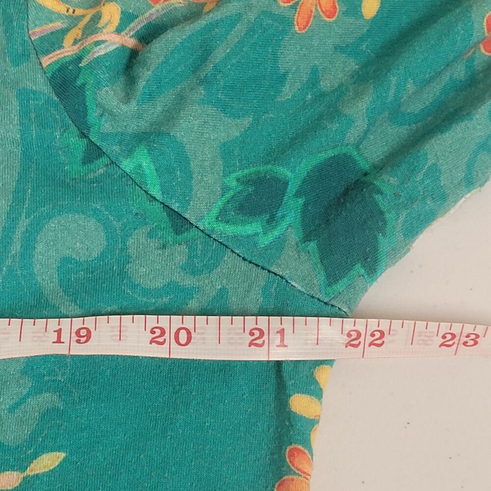 Johnny Was Pajama Set Size M Teal Floral Modal Lounge Sleepwear Resort - Picture 7 of 9